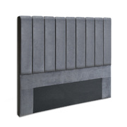 Double Size Bed Head Headboard Bedhead Bed Frame Base VELA Grey Fabric