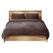 Double-side fabric Quilt Cover with Pillowcase King Size Taupe