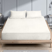 Winter Warmth: King Size Flannel Bed Sheet Set with Pillowcase - Experience Soft and Cozy Nights