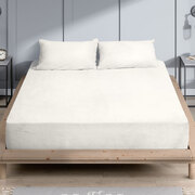 Warm and Soft Winter Bedding: Flannel Queen Size Fitted Sheet Set with Pillowcase