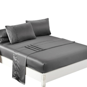 Bed Sheet Summer Silky Satin Pillowcases Double Grey