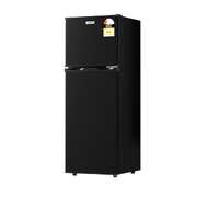  122L Two Door Bar Fridge Mini Fridge with Freezer Black - Durable