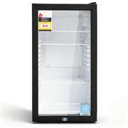 78L Bar Fridge Glass Door Mini Fridge Countertop Cooler Black King