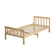 Wooden Bed Frame Single Size Mattress Base Solid Pine Wood Natural