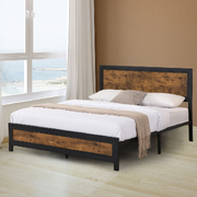 Stylish Platform Mattress Base with Queen Size Metal Bed Frame