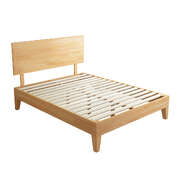 Stylish Queen Rubberwood Bed Frame - Wood Finish Classic Durable