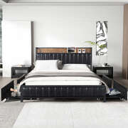King Bed Frame Storage Drawer 220x186x101cm