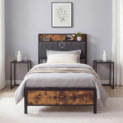 Single Bed Frame Industrial Storage 207x91.5x105cm