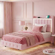 Floating Bed Frame With RGB Light 217x114x112.5cm