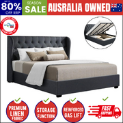 Bed Frame King Size Gas Lift Charcoal ISSA