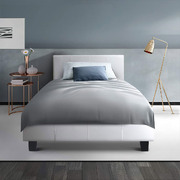 Bed Frame King Single Full Size Base Mattress Platform Leather Wooden White NEO