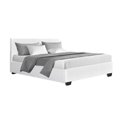  Double Size PU Leather and Wood Bed Frame Headboard -White