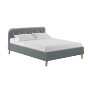Artiss Double Full Size Bed Frame Base Mattress Leather Wooden Grey POLA