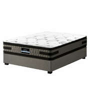 King Single Bed Frame Grey with 36cm Giselle Mattress Gas Lift Storage