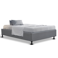 Artiss King Single Size Bed Base Frame Mattress Platform Fabric Wooden Grey TOMI