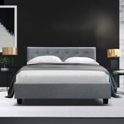 Bed Frame Double Size Grey VANKE