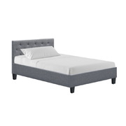  VANKE King Single Size Bed Frame Base Fabric Headboard Wooden Mattress