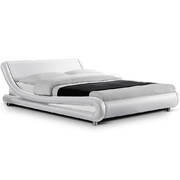 PU Leather Bed Frame King White