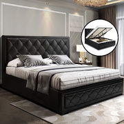 Bed Frame Queen Size Gas Lift Black TIYO