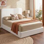 Double Bed Frame Boucle Fabric Washable Cover | EXTG