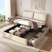 King Bed Frame Gas Lift Storage Drawers Headboard | EXTG