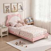 Kids King Single Bed Frame Pink Girls | EXTG