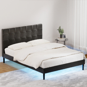 Bed Frame Double Size LED Black RAVI
