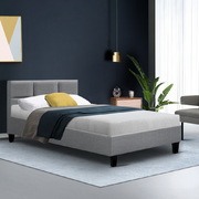 Bed Frame Fabric - Grey King Single