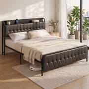 King Bed Frame Storage Headboard Charging Station | EXTG