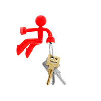 Magno-Man Magnetic Keyring Holder - Red