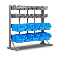 26 Storage Bin Rack With Magnetic Tool Bar
