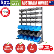 47 Storage Bin Rack Free Stand Steel Stand