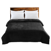 320GSM 220x240cm Ultra Soft Mink Blanket Warm Throw in Black Colour