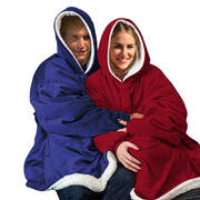 2 Pcs DreamZ Plush Fleece Sherpa Hoodie Sweatshirt Huggle Blanket Pajamas Mix