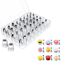 42pcs Professional Cake Decorating Baking Designer Tool Set Silver