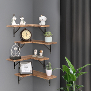  4 Pcs Floating Shelves Corner Shelf Wall Mounted Storage Wooden Display