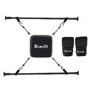 Doorway Punching Bag Adjustable Apartment Friendly with Boxing Gloves Black