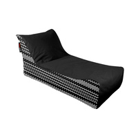 Bean Pod Mantra 65 x 120 x 60cm Zig Zag Pattern Black