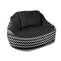 Bean Pod Luxe 120 x 80 x 80cm Zig Zag Pattern Black