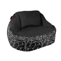 Bean Pod Luxe 120 x 80 x 80cm Geometric Pattern Black