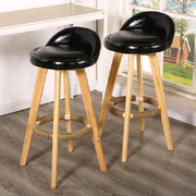 4x Leather Swivel Bar Stool Kitchen Stool Black