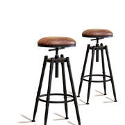 2x Rustic Industrial Bar Stool Kitchen Stool Barstool Swivel Dining Chair