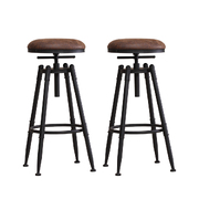 2x Rustic Industrial Bar Stool Kitchen Stool Barstool Swivel Dining Chair