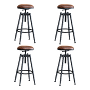 4x Rustic Industrial Bar Stool Kitchen Stool Barstool Swivel Dining Chair