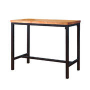 Vintage Industrial Wood Bar Table with Steel Legs