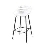 Bar Stool Dining Chairs Metal Stool Outdoor White x2
