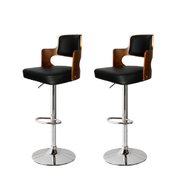 1x Kitchen Bar Stools Gas Lift Beech Wooden Metal Black