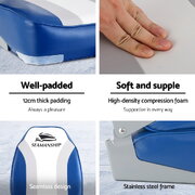 2X Folding Boat Seats Marine Seat Swivel High Back 12Cm Padding Blue