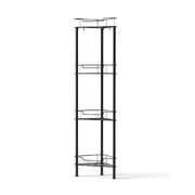 4-Tier Corner Shower Caddy Floor Standing Bathroom Organizer Black