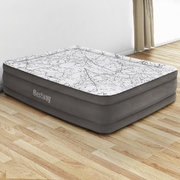 Air Mattress Queen Inflatable Bed 46Cm Airbed Decorated Surface Grey